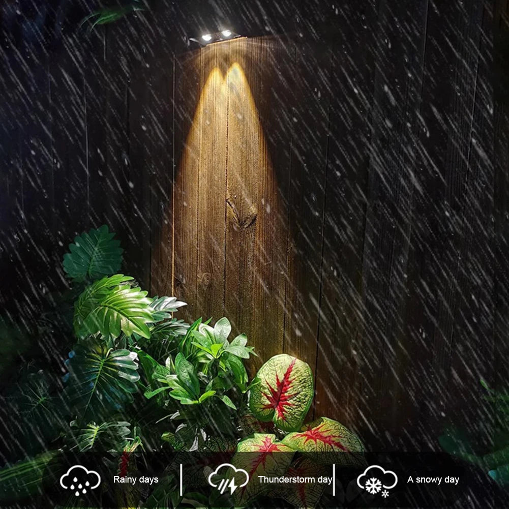 Garden Fence Light 1200mAh Outdoor LED Solar Wall Light IP54 Waterproof Patio Spot Light LED Solar Fence Lamp Patio Garden Decor