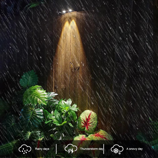 Garden Fence Light 1200mAh Outdoor LED Solar Wall Light IP54 Waterproof Patio Spot Light LED Solar Fence Lamp Patio Garden Decor