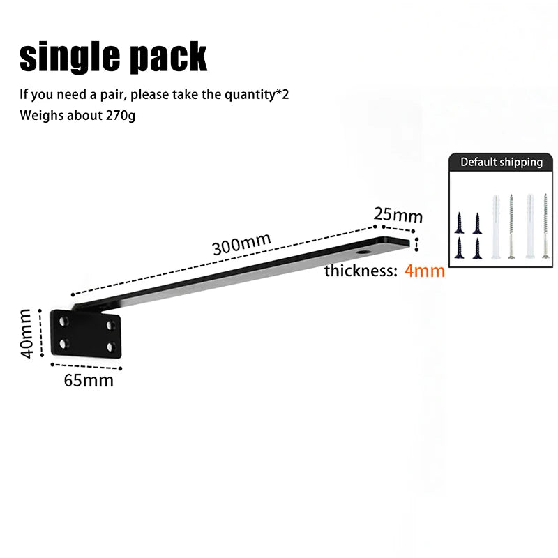 Set Heavy Duty Cast Iron Shelves Brackets Floating Shelf Brackets 4MM Thicked Invisible L Brackets For Shelves Support