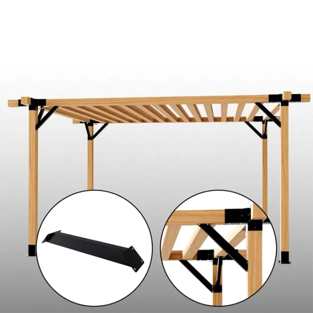 2Pcs 45 Degree Angle Support Brackets Pergola Kit Heavy Duty Connector Support Brackets For Gazebos Tree Houses Decks Cabins
