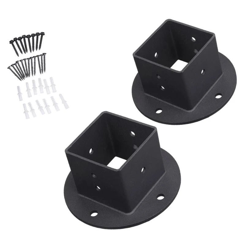 Sturdy Post Brackets Anchors Pack of 6 Powder Coated Steel for Fence Railings Privacy Panel Gazebos and Pergolas .Y5GA