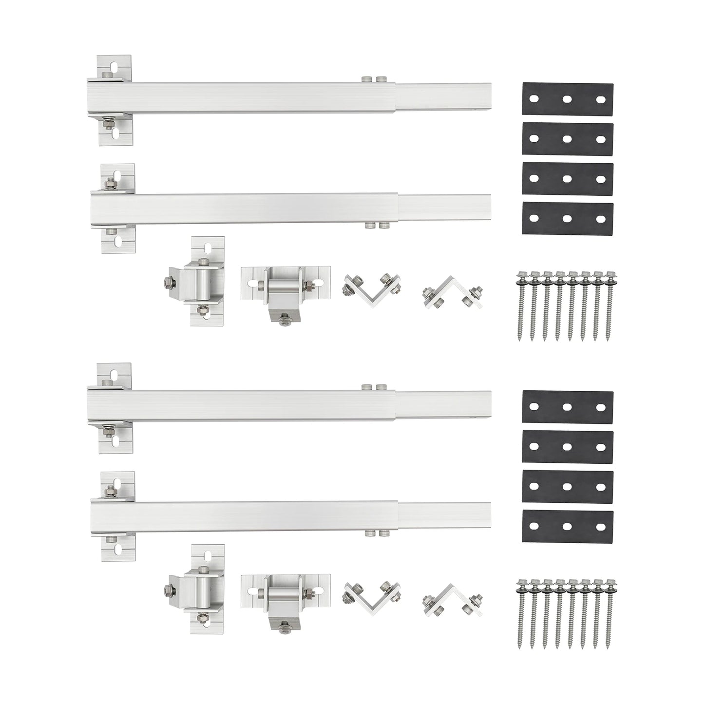 Solar Panel Mounting Set Stand 15-30° Adjustable Tilt Brackets for Flat Roof Wall Balcony Power Plant Motorhome