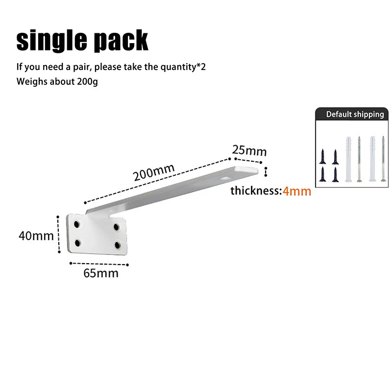 Set Heavy Duty Cast Iron Shelves Brackets Floating Shelf Brackets 4MM Thicked Invisible L Brackets For Shelves Support