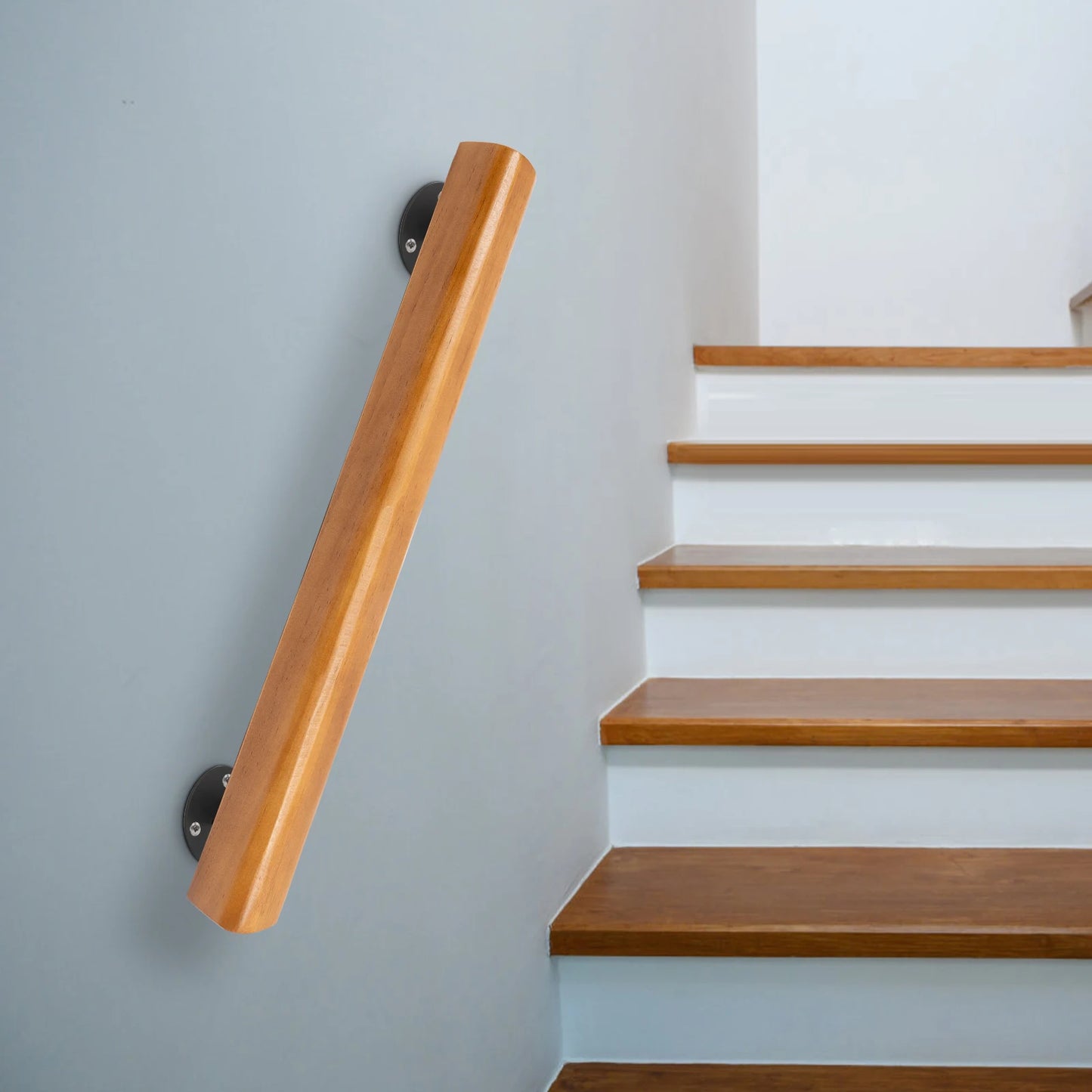 Solid Pine Wood Handrails for Stairs, 2ft Length, Rounded Edges for Safety,  and Stylish, Perfect for Enhancing Home Décor