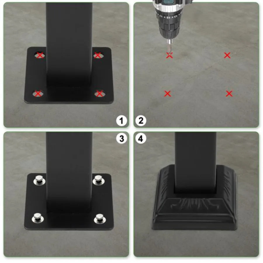 Handrails for Outdoor Steps Wrought Iron Handrail Fits 1 or 3 Steps Transitional Handrail with Installation Kit Black