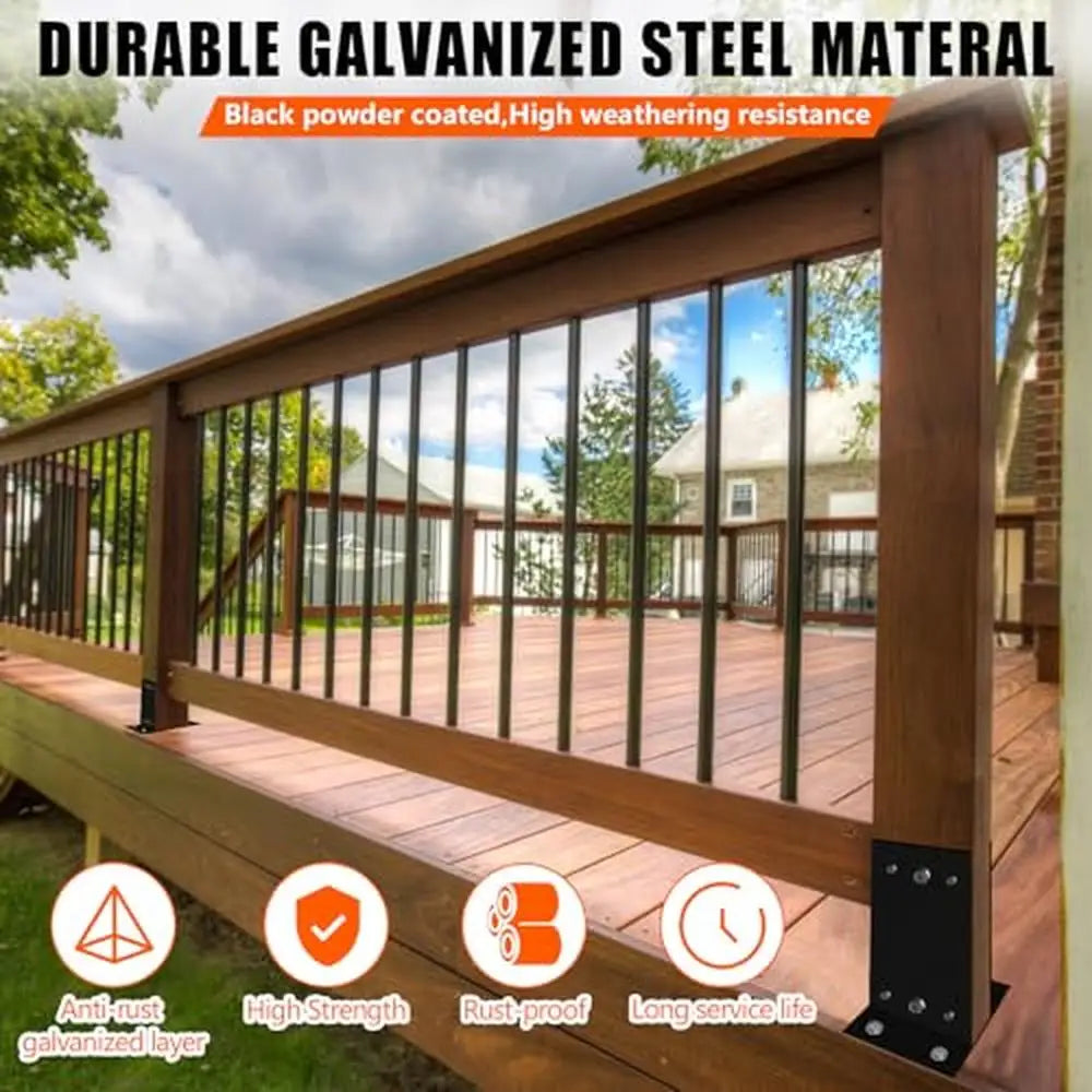 Steel Post Base Bracket 4x4 Wood Posts Weatherproof U-Shape Design Easy DIY Installation 3.5" Lumber Compatibility 3-Year