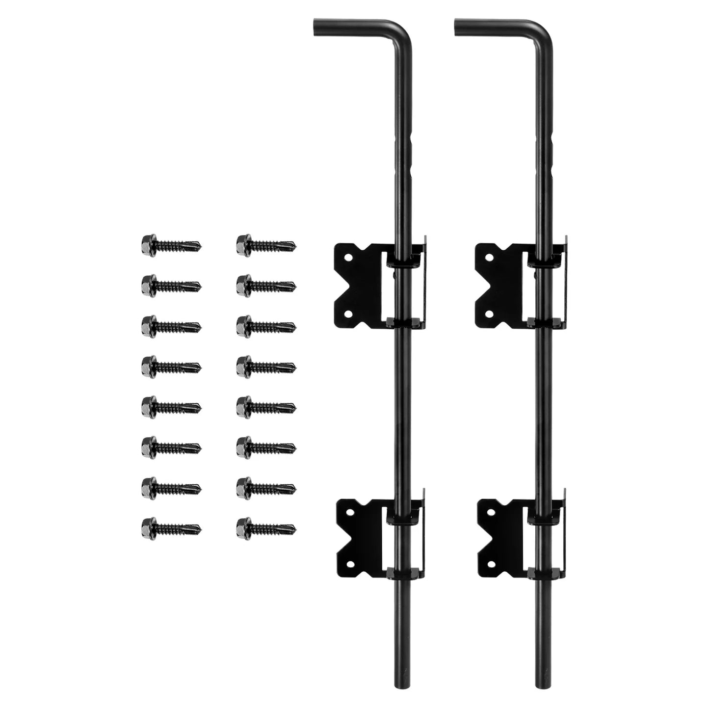 1/2set 24" Cane Bolt Gate Drop Rod for Wood Fence Iron Gate Hardware Ground Latch for Wooden Fence and Holding Door Holding Gate