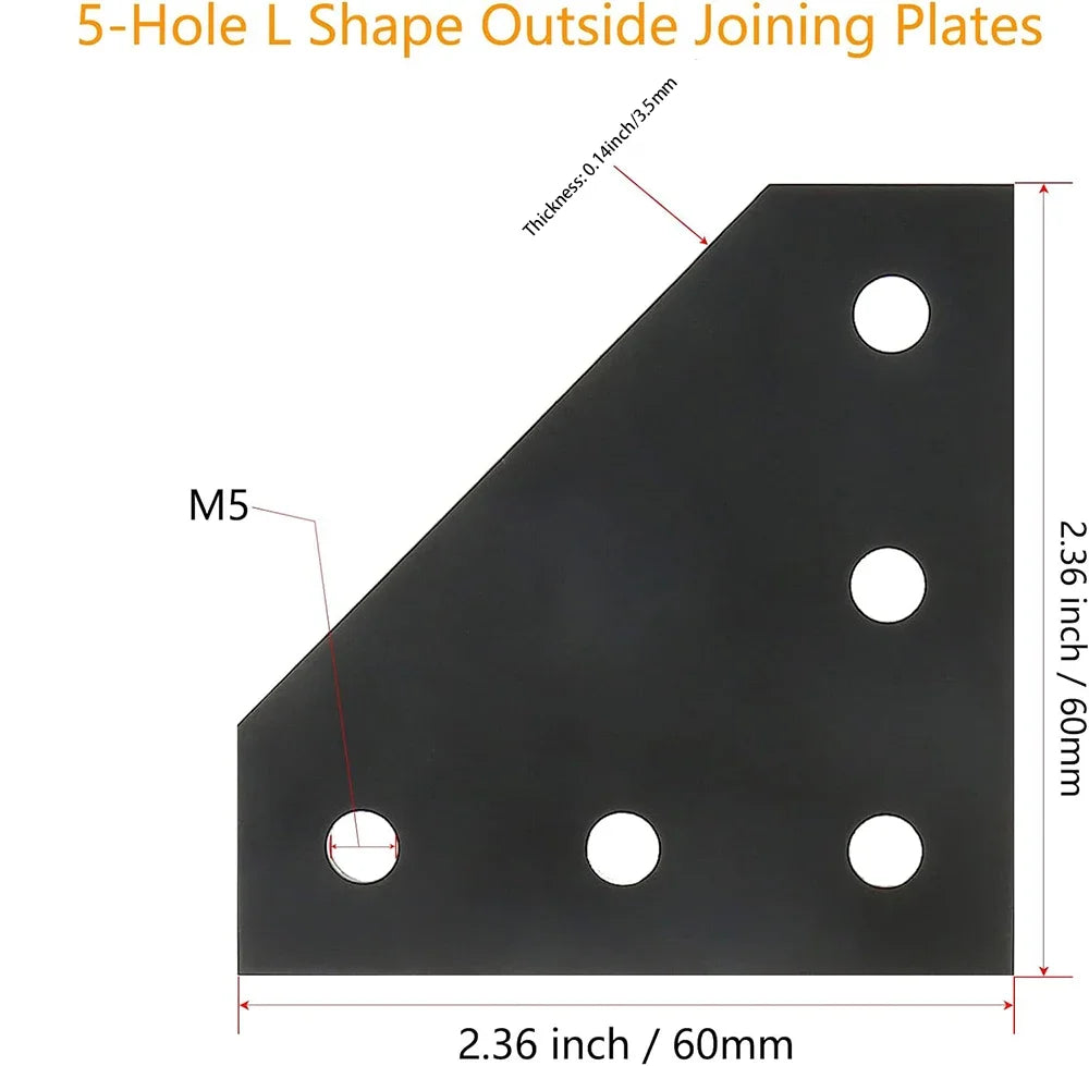 10Pcs 2020 L Shape Joint Plates,Outside Corner Bracket Joint Board Connection for 2020 Series Aluminum Extrusion Profile