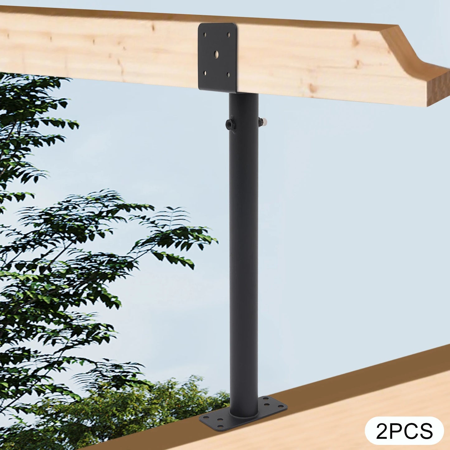 2PCS 304 Stainless Steel Roof Beam Bracket Kit, 360° Adjustable Post Cap for 4x4 4x6 Wood Beam, for Pergola Gazebo Carport