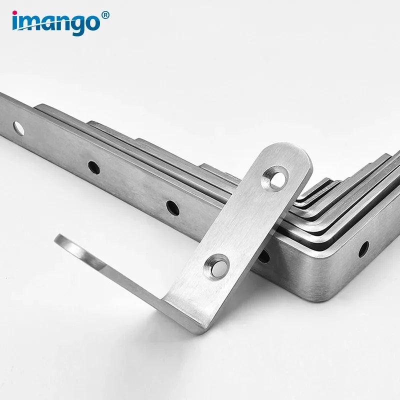 Stainless Steel 90 Degree Angle Bracket Corner Brackets Joint Bracket Fastener Furniture Door Cabinet Screens Wall with Screws