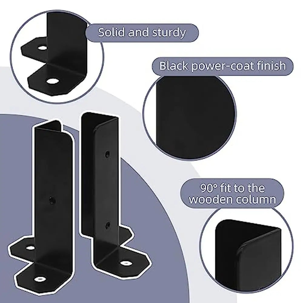 Adjustable Post Base Bracket Set Wood Fence Pergola Deck 16Pcs Fits 1.5x1.5 2x2 2x4 4x4 Post Anti-Rust Durable Metal Easy