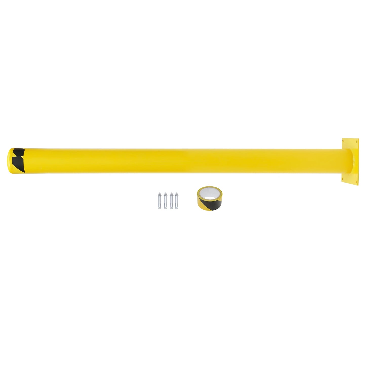 1/2Pcs Safety Bollard, Yellow Steel Safety Bollard with 4/8 Anchor Bolts, Perfect for Traffic-Sensitive Area