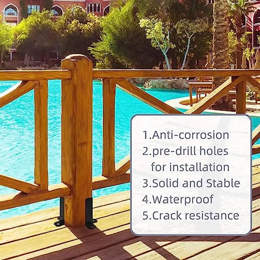 Adjustable Post Base Bracket Set Wood Fence Pergola Deck 16Pcs Fits 1.5x1.5 2x2 2x4 4x4 Post Anti-Rust Durable Metal Easy