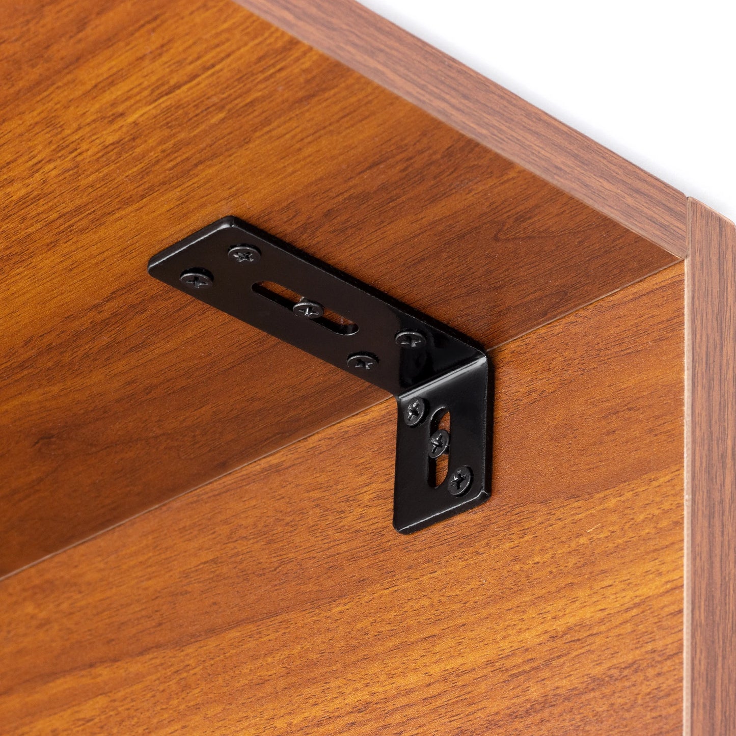 2pcs Adjustable L Shaped Metal Corner Bracket Iron Heavy Duty Black 90 Degree Angle Corner Shelf Brackets for Furniture Mounting