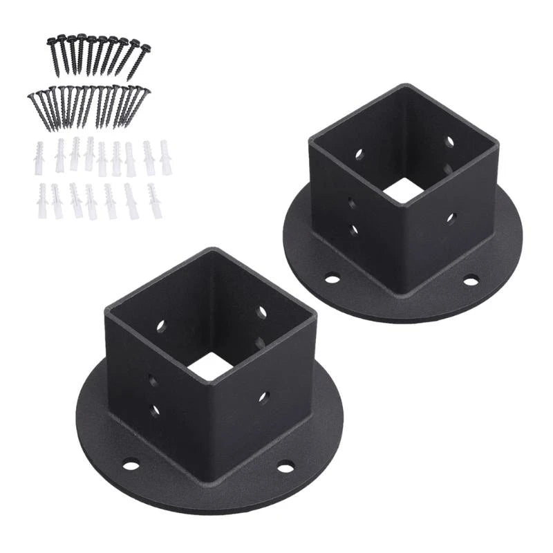 Sturdy Post Brackets Anchors Pack of 6 Powder Coated Steel for Fence Railings Privacy Panel Gazebos and Pergolas .Y5GA