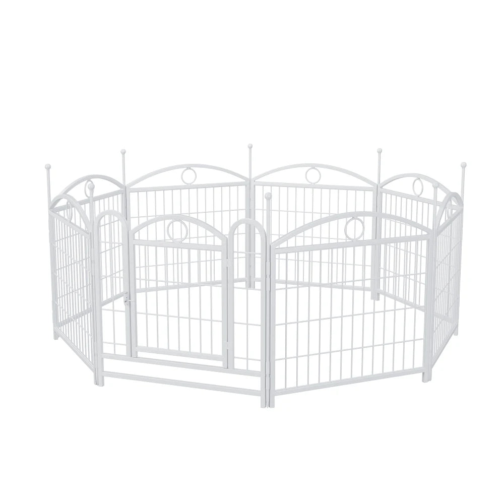Dog Playpen Indoor 24 Inch 8 Panels Metal Dog Pen Pet Dog Fence Outdoor Exercise Pen with Doors Heavy Duty Dog Fence Puppy Pen