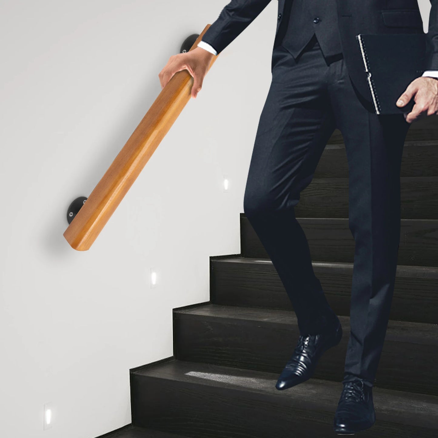 Solid Pine Wood Handrails for Stairs, 2ft Length, Rounded Edges for Safety,  and Stylish, Perfect for Enhancing Home Décor