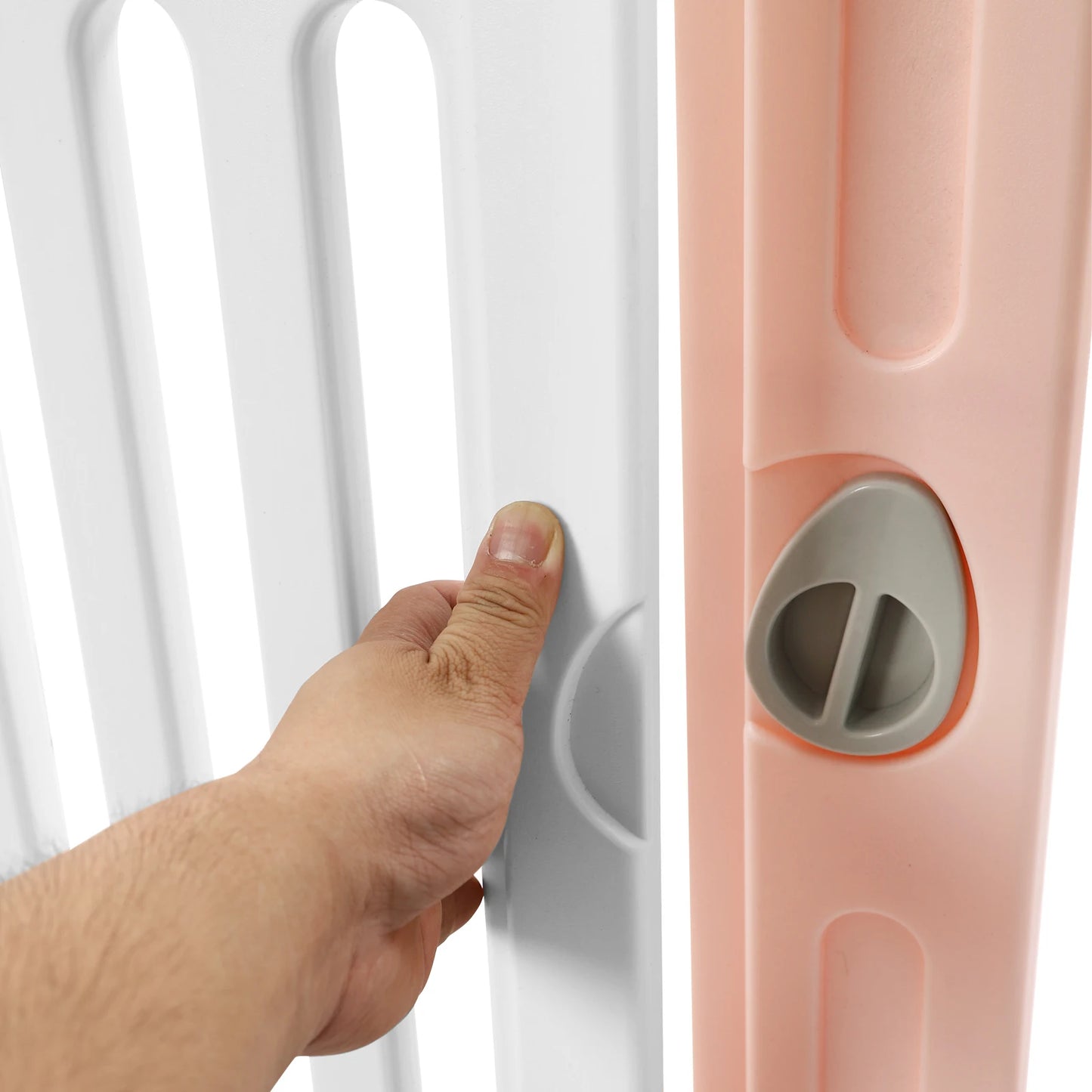 Hexagon Dog Playpen with Safety Door & Non-Slip Base, 25.6" HDPE Pet Fence for Puppy/Kitten, 13 Panels Blue/Pink/Green