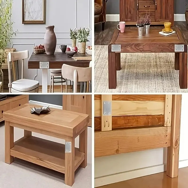 10Pcs Stainless Steel Angle Code Fixing Bracket Iron Plate for Furniture Quick Links