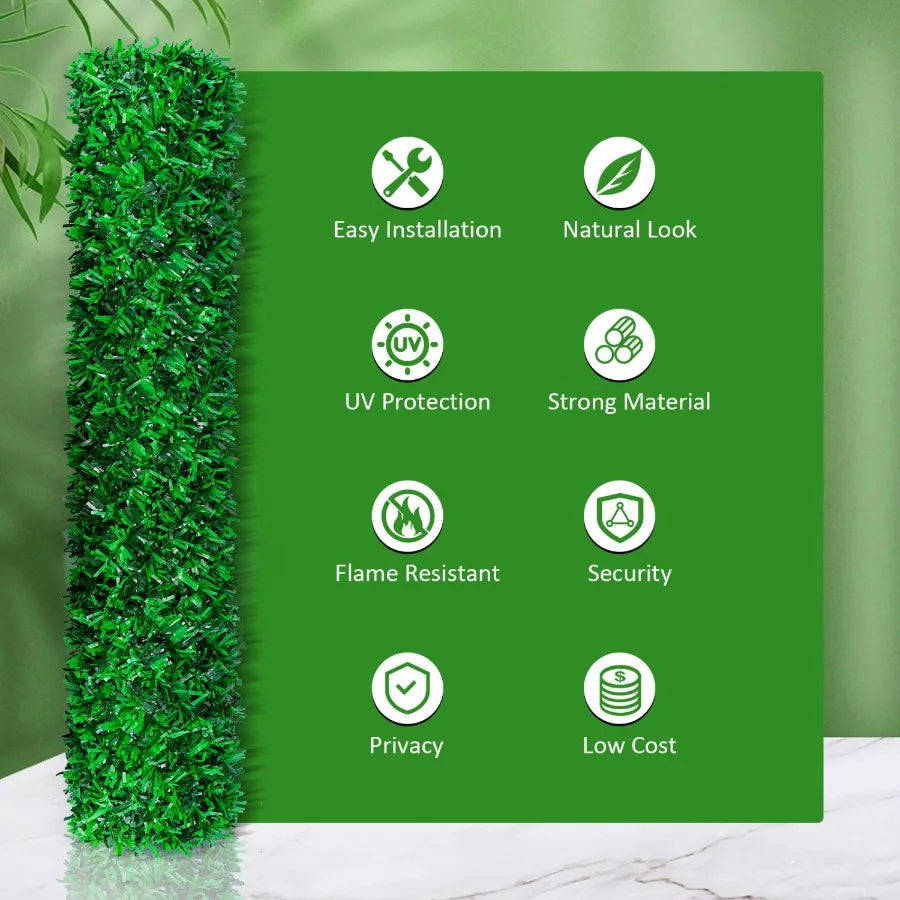 Artificial Green Fence Strong and Durable Outdoor Fence Waterproof for Outdoor Gardens Courtyards