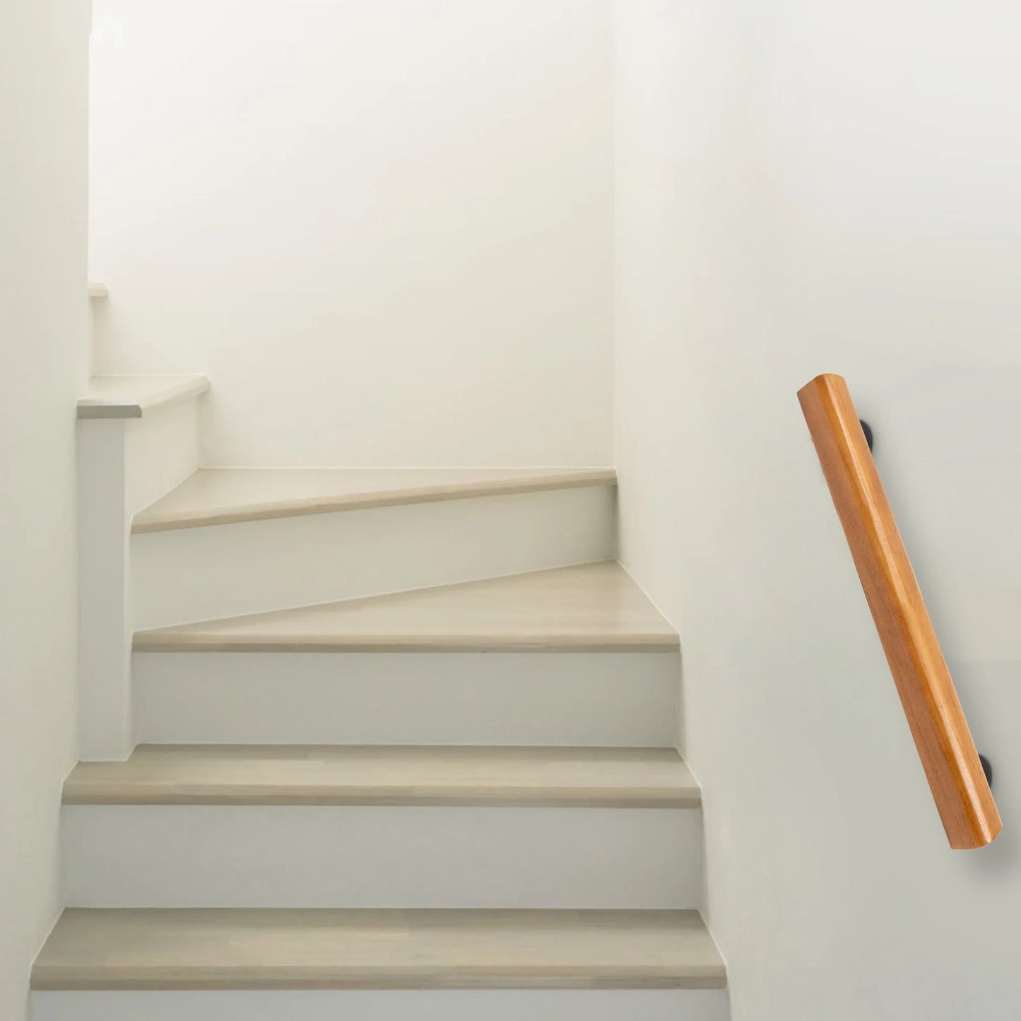 Solid Pine Wood Handrails for Stairs, 2ft Length, Rounded Edges for Safety,  and Stylish, Perfect for Enhancing Home Décor