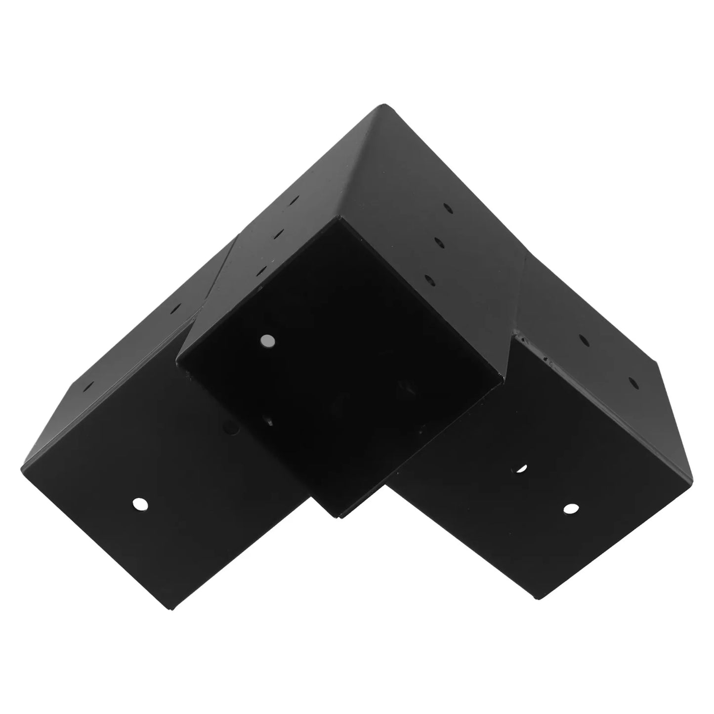 Slanted Roof Pergola Brackets Wall Mount Kit For 4x4 Inch Posts Steel 3-Way Unidirectional With Hardware Black