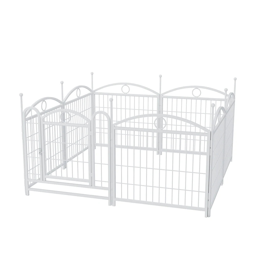 Dog Playpen Indoor 24 Inch 8 Panels Metal Dog Pen Pet Dog Fence Outdoor Exercise Pen with Doors Heavy Duty Dog Fence Puppy Pen