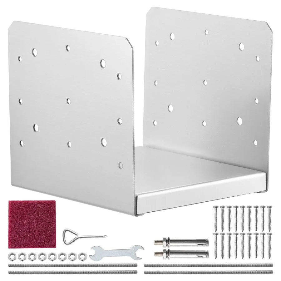 8x 8 Post Base 1Pcs Stainless Steel Adjustable Post Anchor Bracket Internal 7.8 x 7.3 Adjustable Post Base for Pavilion Deck P