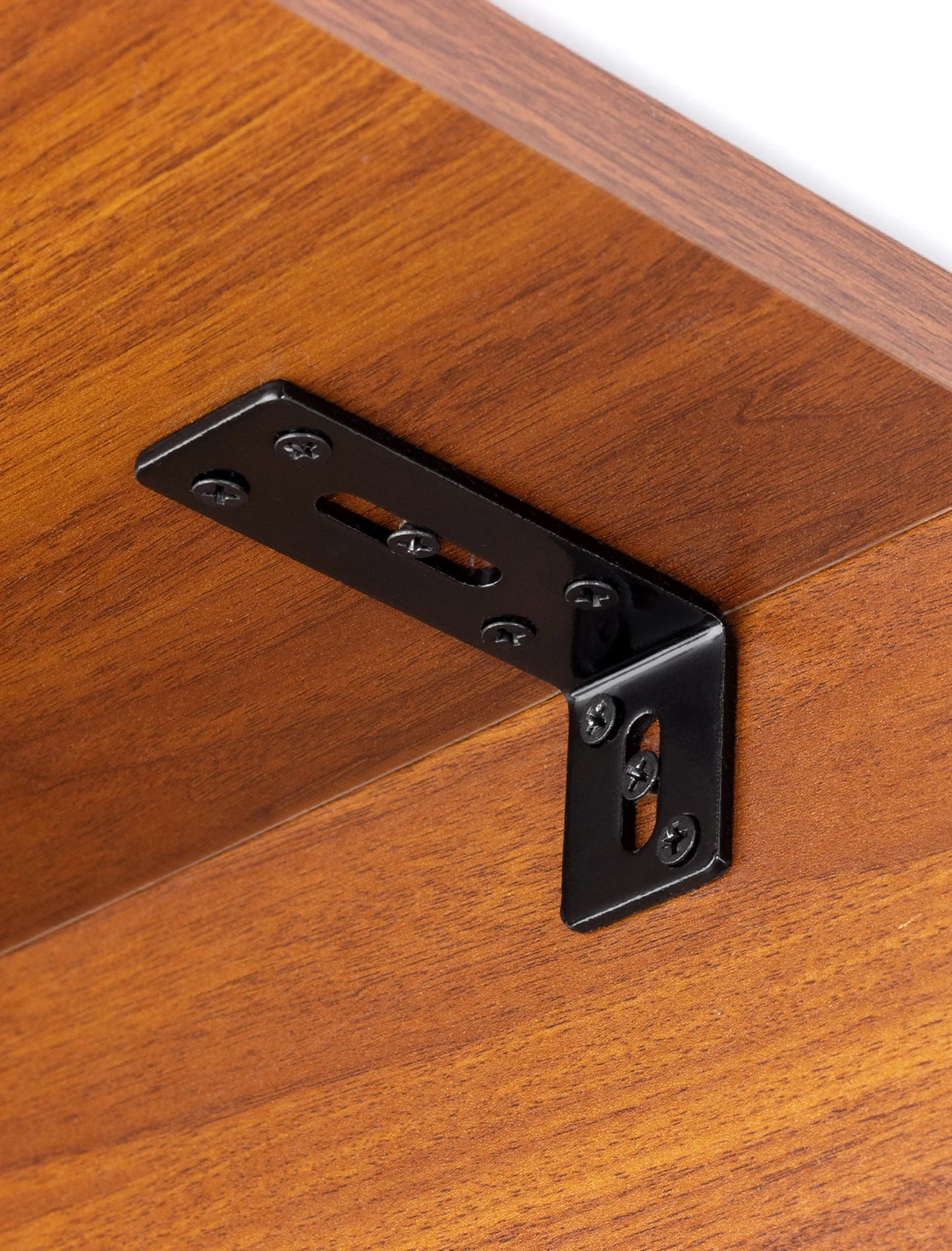 2pcs Adjustable L Shaped Metal Corner Bracket Iron Heavy Duty Black 90 Degree Angle Corner Shelf Brackets for Furniture Mounting