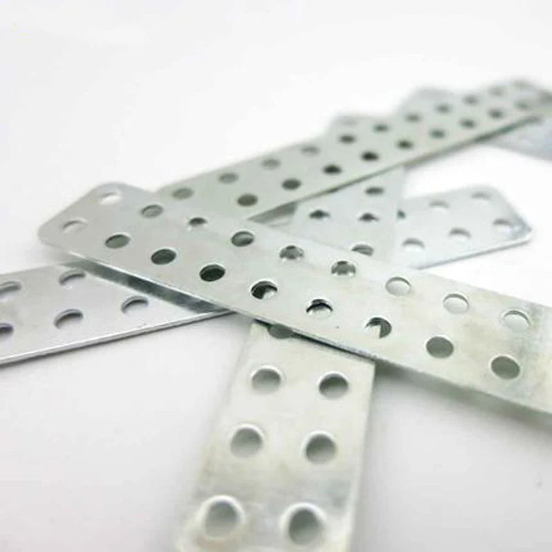 10PCS/Set Flat Mending Plate for Wood, Straight Bracket, 55mm Length 22 Screw Hole Flat Repair Fixing Wood Brace Joining Plates