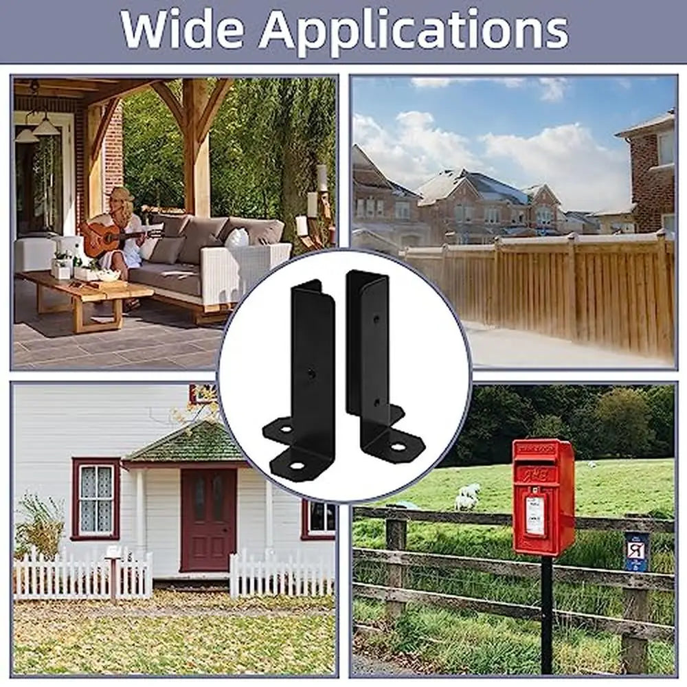 Adjustable Post Base Bracket Set Wood Fence Pergola Deck 16Pcs Fits 1.5x1.5 2x2 2x4 4x4 Post Anti-Rust Durable Metal Easy