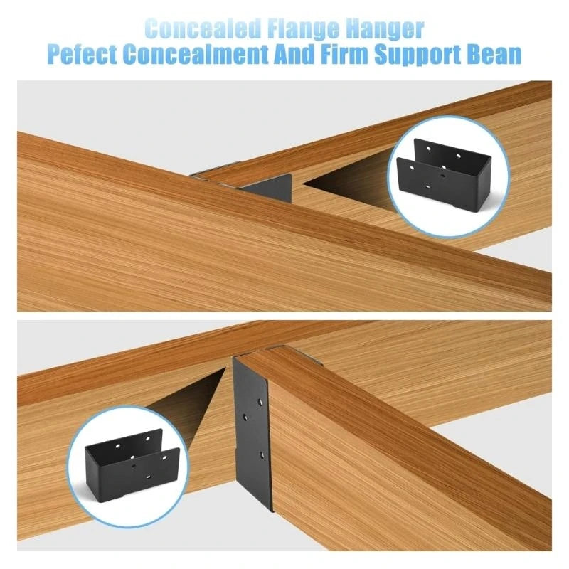 50LF Portable Sturdy Adjustable Deck Post Base Brackets for Support in Garden Terraces and Balconies Deck Installations