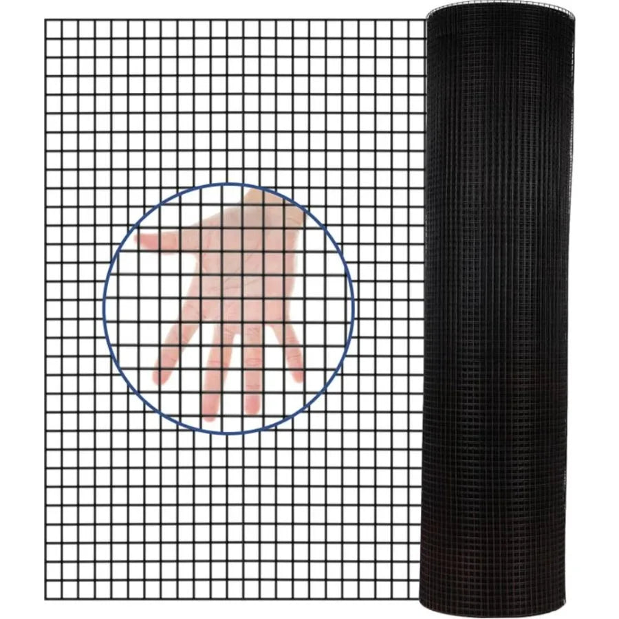 24 inch×50 ft Black Vinyl Coated Hardware Cloth 21 Gauge 1 4 inch Black PVC Hardware Cloth Black Welded Wire Fence Supports Pou