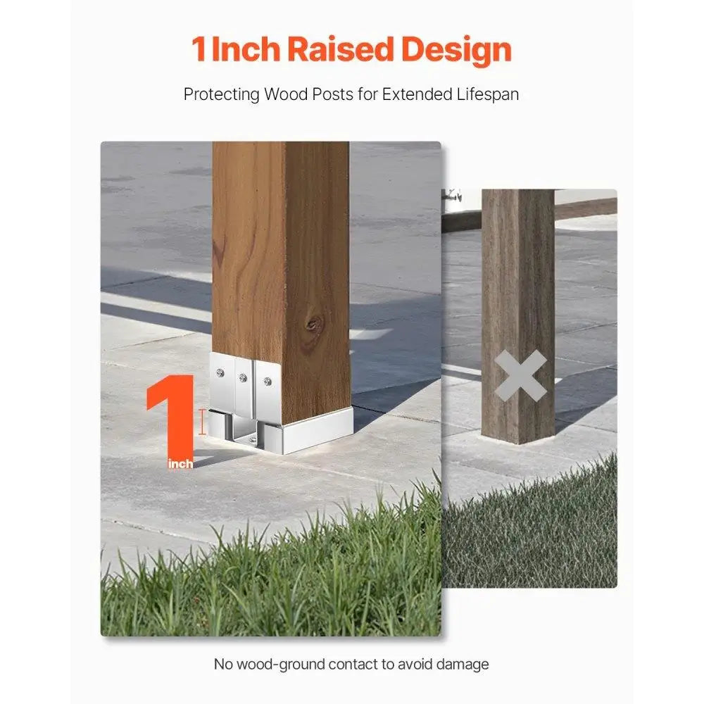 4x4 Post Base Bracket for concrete Anchor Heavy Duty Steel Support for Outdoor Decks Fences and Gardens