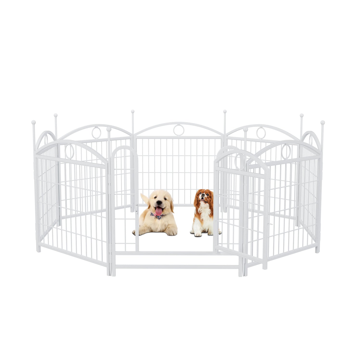 Dog Playpen Indoor 24 Inch 8 Panels Metal Dog Pen Pet Dog Fence Outdoor Exercise Pen with Doors Heavy Duty Dog Fence Puppy Pen