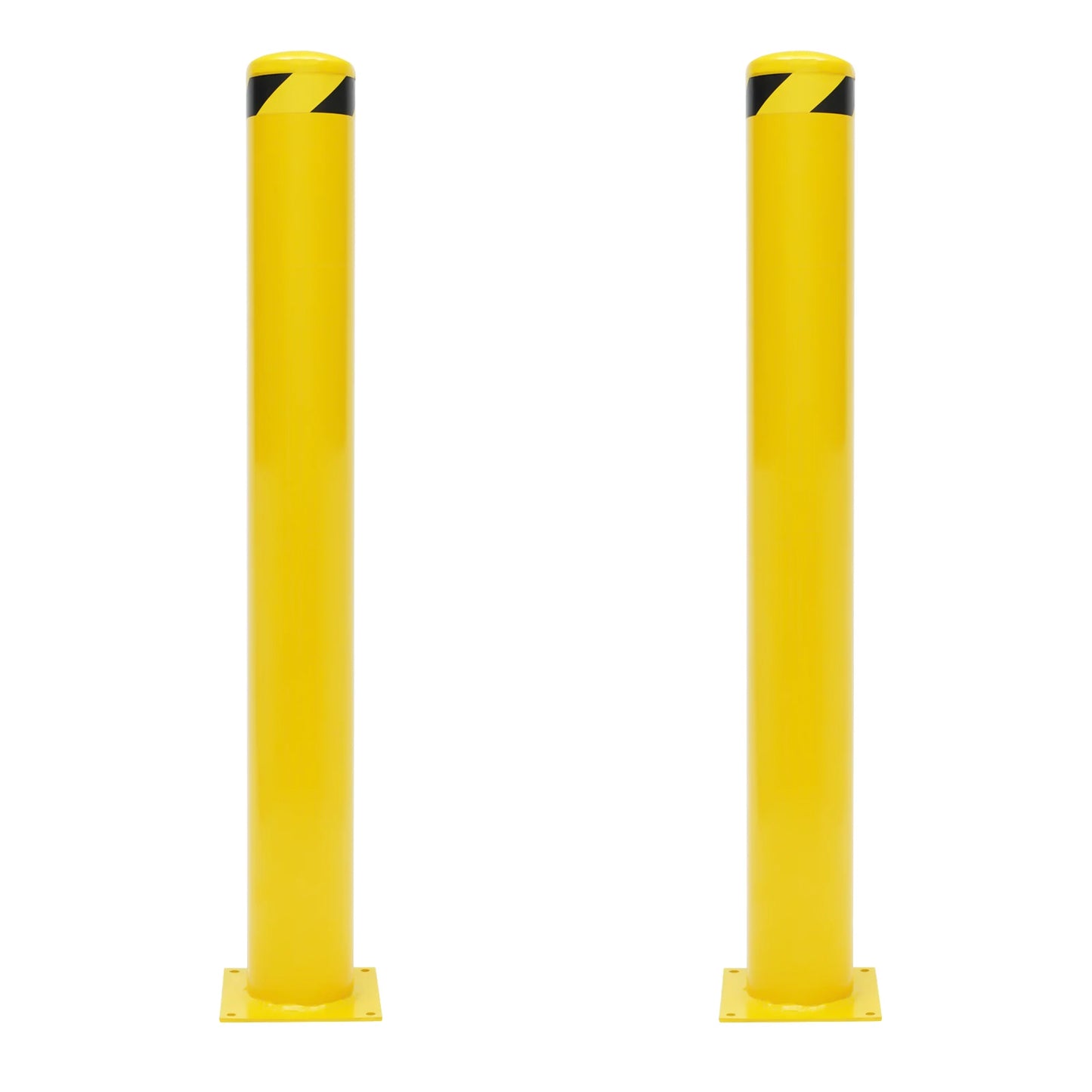1/2Pcs Safety Bollard, Yellow Steel Safety Bollard with 4/8 Anchor Bolts, Perfect for Traffic-Sensitive Area