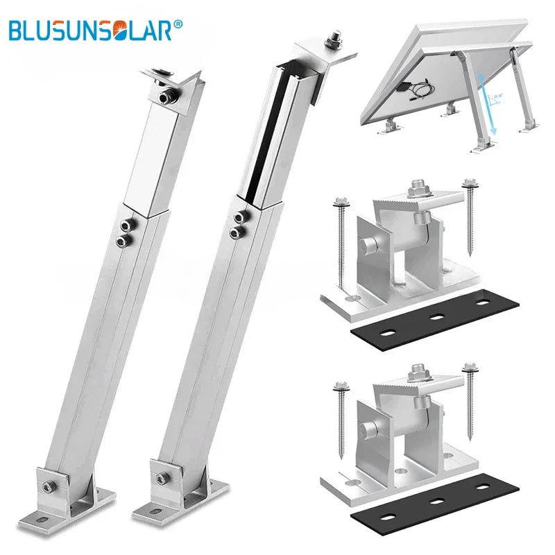 Solar Panel Foot Mount Adjustable Solar Panel Mount Support Aluminum Alloy Solar Panel Mounting Bracket 15-60 Degrees