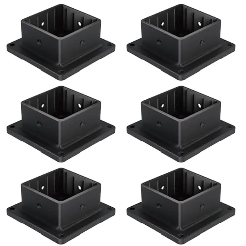 6 Pack Durable Deck Post Support Base Kit Wooden Fence Mailbox Pergola 4x4 Post Anchor Brackets Outdoor Projects and More