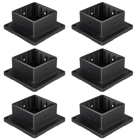 6 Pack Durable Deck Post Support Base Kit Wooden Fence Mailbox Pergola 4x4 Post Anchor Brackets Outdoor Projects and More