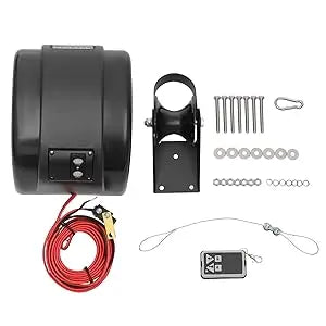 Electric Boat Anchor Winch Kit 12V with 100ft Anchor Rope Remote Control Heavy Duty Towing Winches for 24ft Fishing Boat