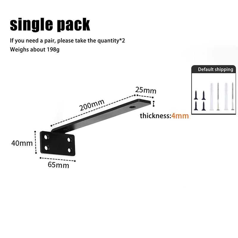 Set Heavy Duty Cast Iron Shelves Brackets Floating Shelf Brackets 4MM Thicked Invisible L Brackets For Shelves Support