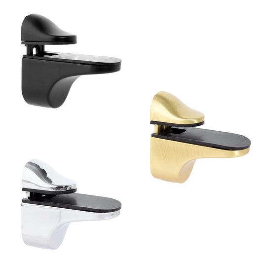 Zinc Alloy Floating Wall Shelf Support Adjustable Metal Shelf Clips for Glass or Wooden Book shelf Cabinet Closet Shelves