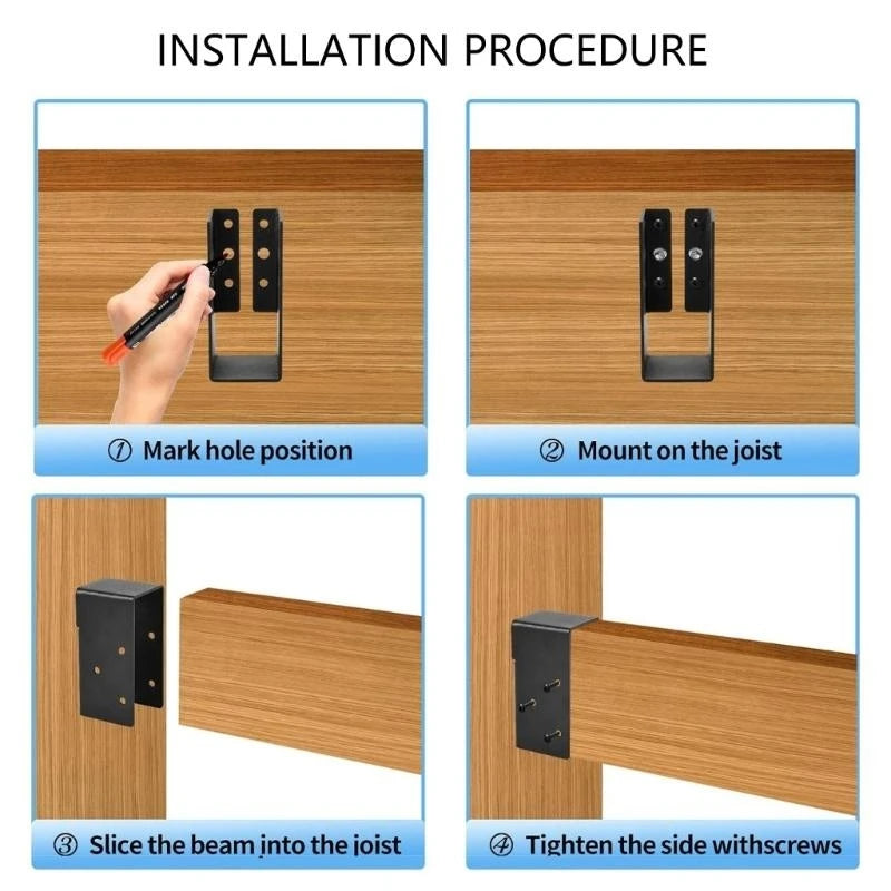 50LF Portable Sturdy Adjustable Deck Post Base Brackets for Support in Garden Terraces and Balconies Deck Installations