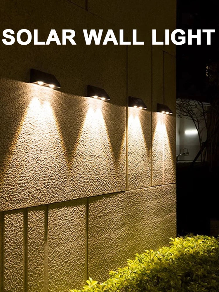 Garden Fence Light 1200mAh Outdoor LED Solar Wall Light IP54 Waterproof Patio Spot Light LED Solar Fence Lamp Patio Garden Decor