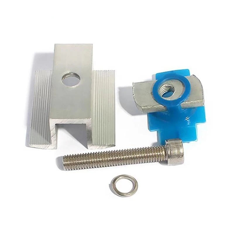 10Pcs Solar Panel Mounting Brackets 30-45mm Solar Rail End Clamps Aluminum Solar Mid Clamps Adjustable Grounding Clamp