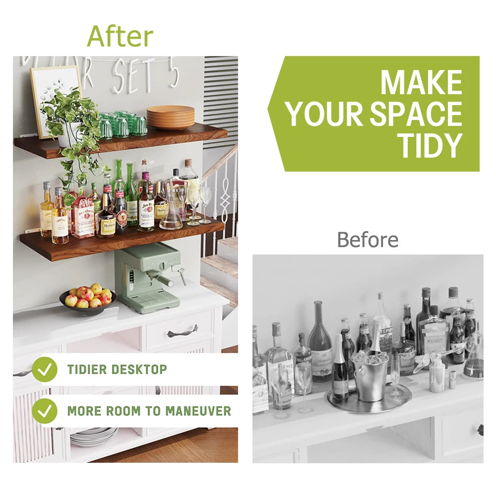 Floating Shelf Brackets Carbon Steel Wall Mount Invisible T Shelves Brackets for Bathroom and Kitchen Storage Support