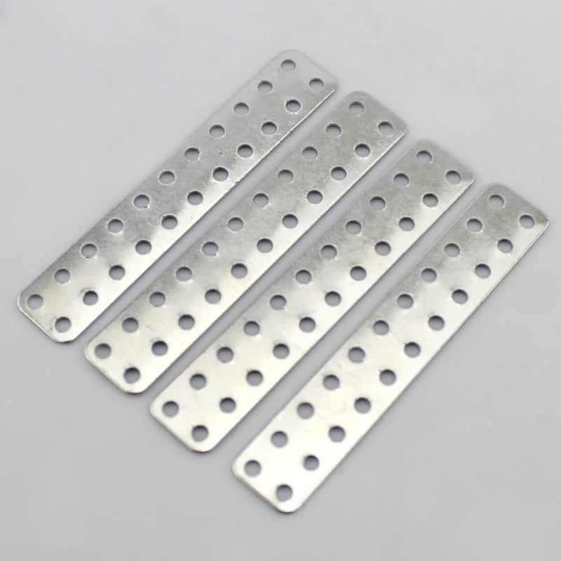 10PCS/Set Flat Mending Plate for Wood, Straight Bracket, 55mm Length 22 Screw Hole Flat Repair Fixing Wood Brace Joining Plates