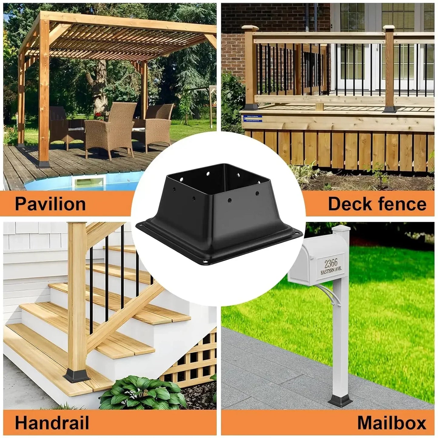 [xmsj]4x4 Base 15pcs, Internal 3.5"x3.5" Heavy Duty Powder-coated Steel Post Bracket Fit For Standard Wood  Anchor