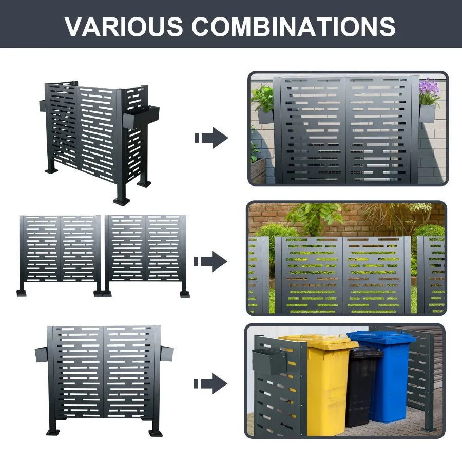 4*2 FT Air Conditioner Fence for Outdoor Units Metal Privacy Fence Cover Perfect to Conceal Air Conditioning Units W540133740