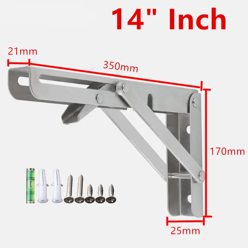Adjustable Triangle Folding Angle Bracket 8''-20'' Heavy Duty Support Wall Mounted for Bench Table Shelf Furniture Hardware